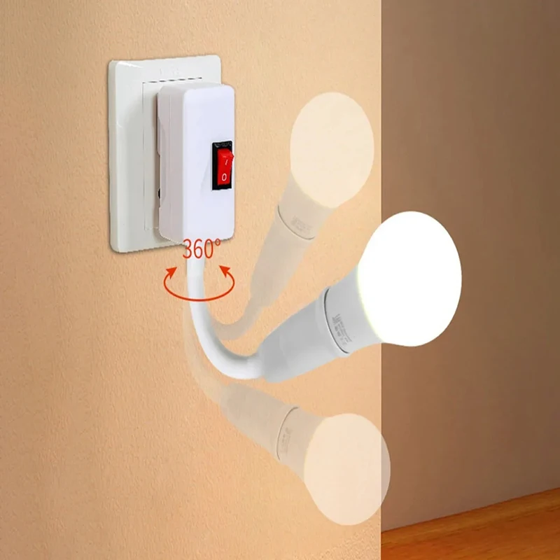 

E27 Socket Bulb Holder Switch Type Universal Screw Mouth Hose Lamp Head Turning Bending Rod Movable Lamp Head LED Table Lamp