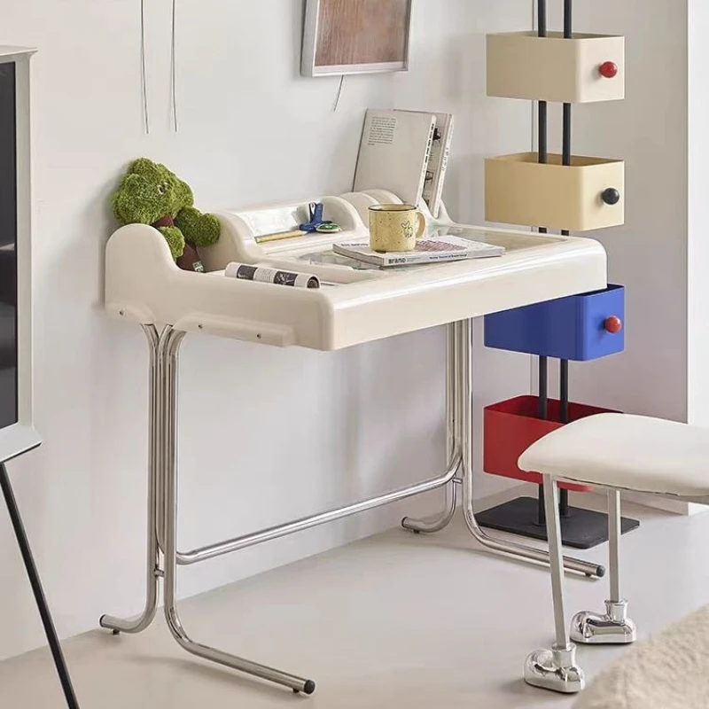 Classic cream-style office computer desk, home bedroom makeup storage desk