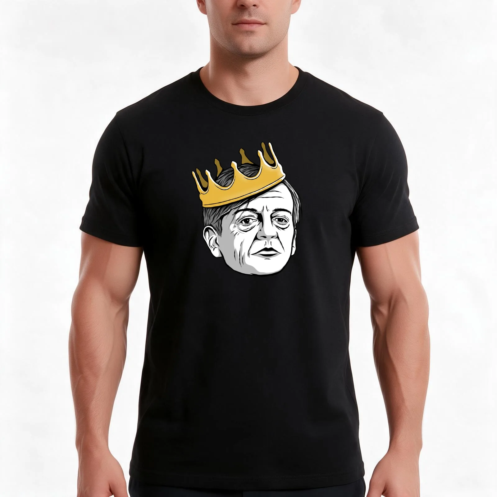 T-shirt King Mark E Smith, modèle d’été décontracté en coton, coupe ample, style streetwear, imprimé graphique vintage, manches courtes.