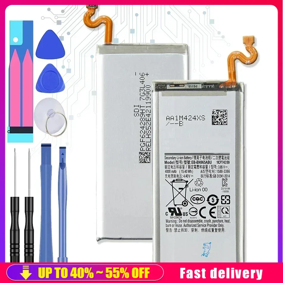 Mobile Phone Batteries EB-BN965ABU 4000mAh For Samsung Galaxy Note9 Note 9 N9600 SM-N9600 SM-N960F Portable Cell Phone Battery