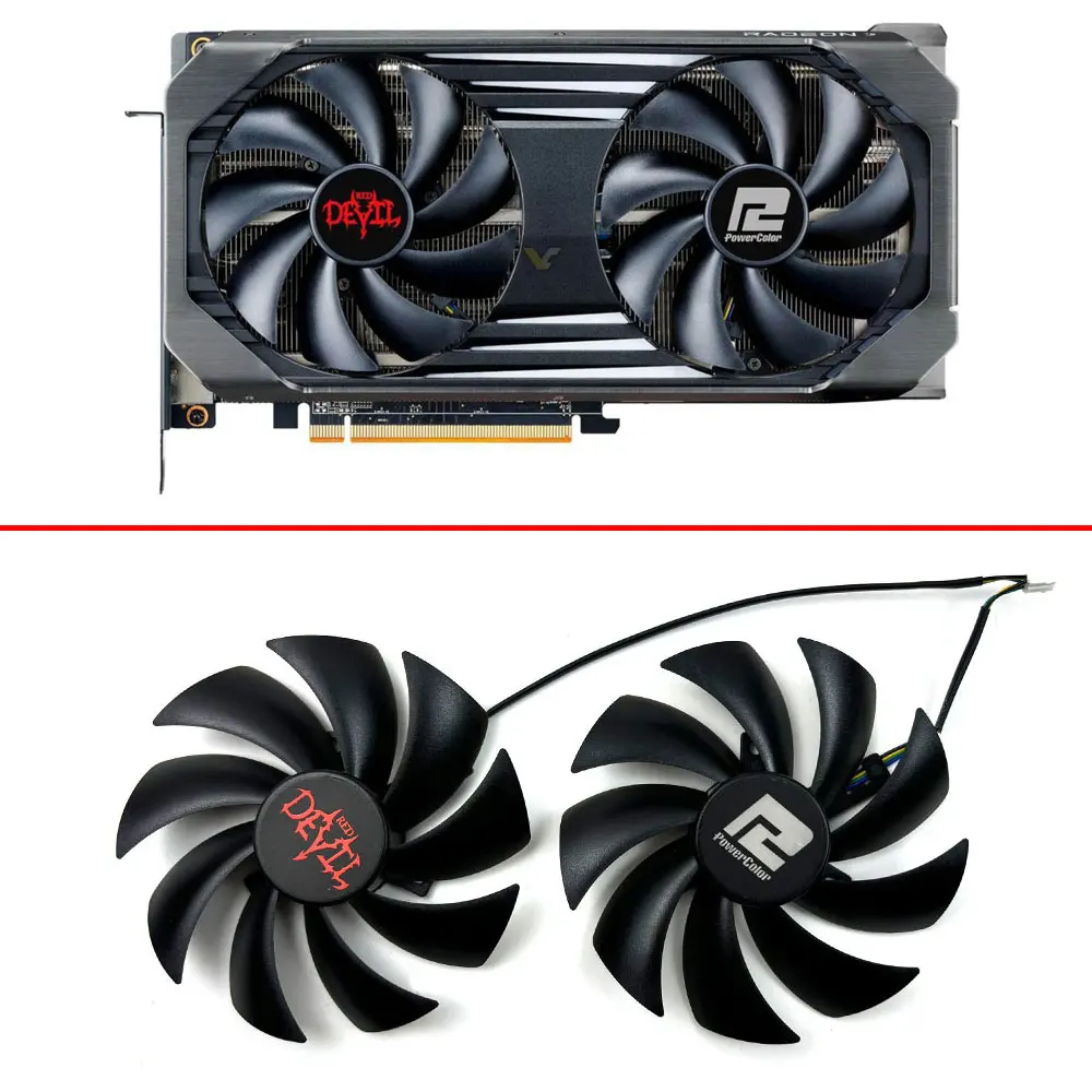 Neu für Power color Radeon RX6600 6600xt 6650xt Red Devil/Hell hound Grafikkarte Ersatz lüfter