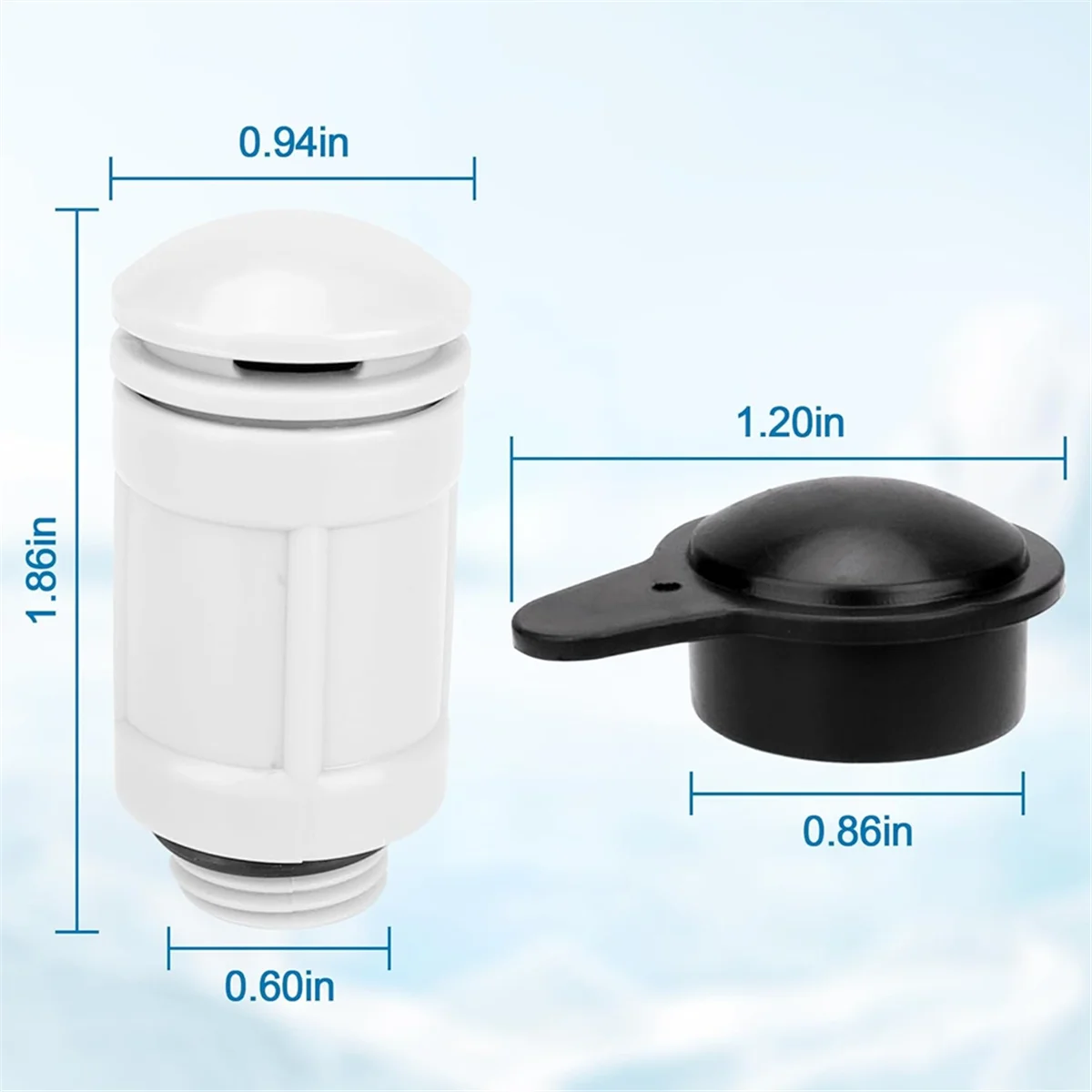 النوعية! 12363 12373 صمام نفاث الهواء وغطاء صمام نفاث الهواء مناسب لمدخل حمام السباحة فوق الأرض من انتكس متوافق مع 26165EH، 26167E