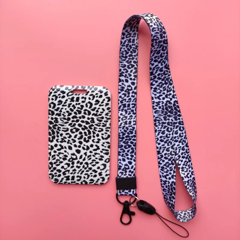 Mode Leopard Muster Großhandel Damen Lanyard ID Abzeichen Halter Hohe Qualität ABS Slide Design ID Karte Halter – Detail 13