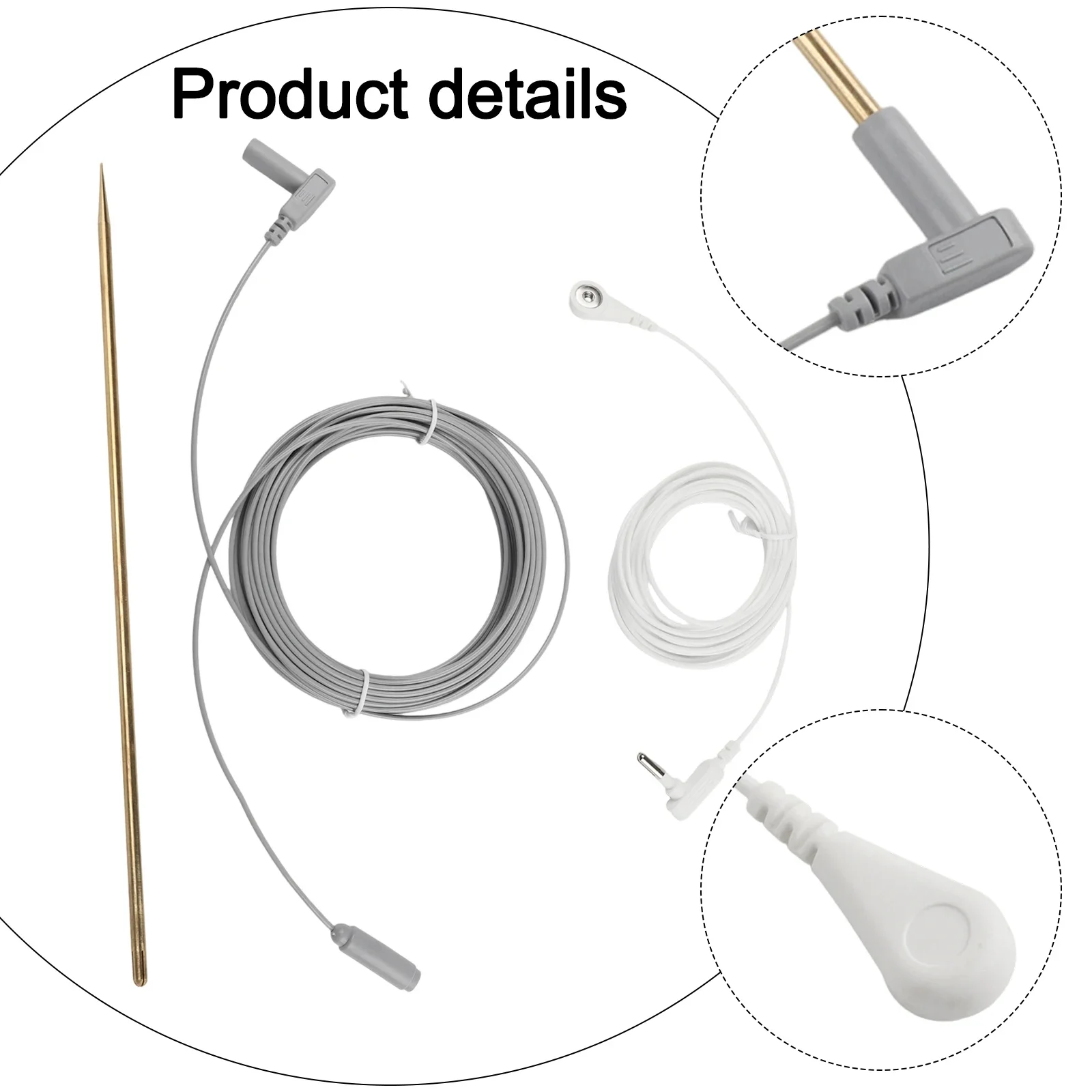 Copper Grounding Rod 30cm with Two Ground Wires Suitable for Grounded Mats Pads Sheets Reliable Earth Ground Connection