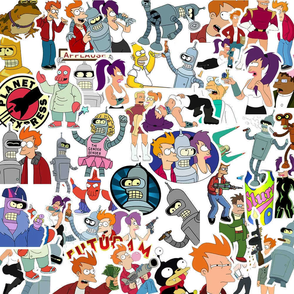 10/30/50PCS Cartoon Animations Fly Out a Futurama Stickers Decals Graffiti Luggage Laptop Car Waterproof Cool Kids Sticker Toys