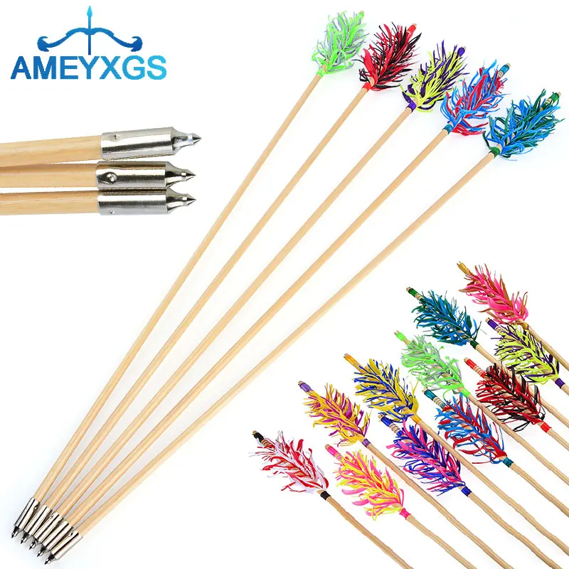 6/12pcs 32inch Archery Wood Arrows Turkey Feathers Diameter 8.5mm Handmade Arrow Shaft for Outdoor Hunting Shooting Accessories