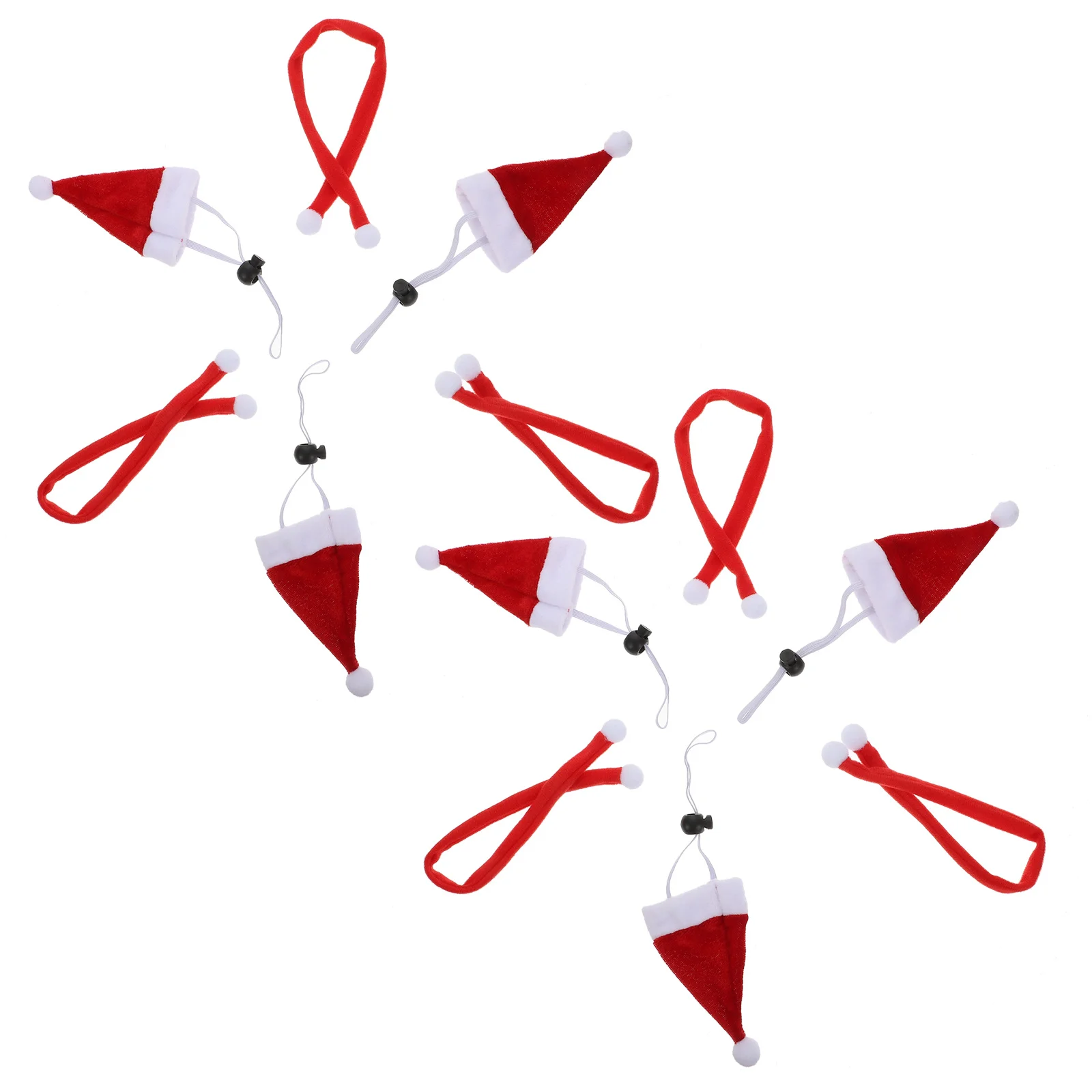 

6Sets Christmas Pet Chicken Elastic Hat Scarf Set Small Animal Winter Dress Up Xmas Party Supplies Pet Christmas Hat