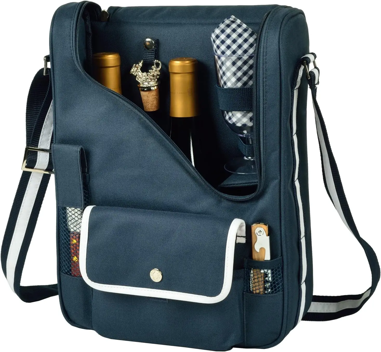 

Insulated Wine and Cheese Cooler Bag with Accessories - Perfect for Picnics, Concerts, Beach