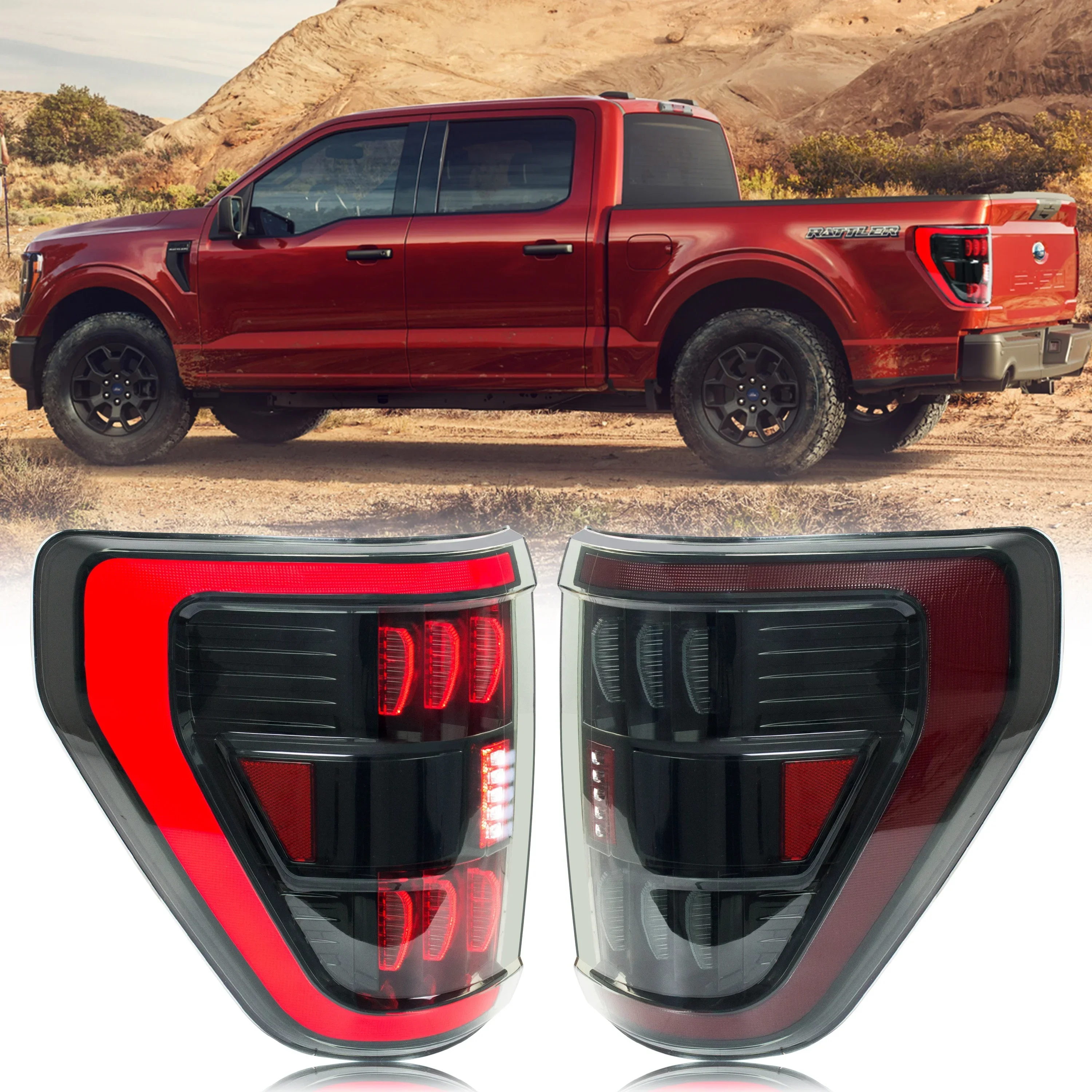 

Светодиодный задний фонарь для Ford F150 2021-2023, P702 14-го поколения XL XLT Lariat Raptor, динамический указатель поворота, замена автозапчастей
