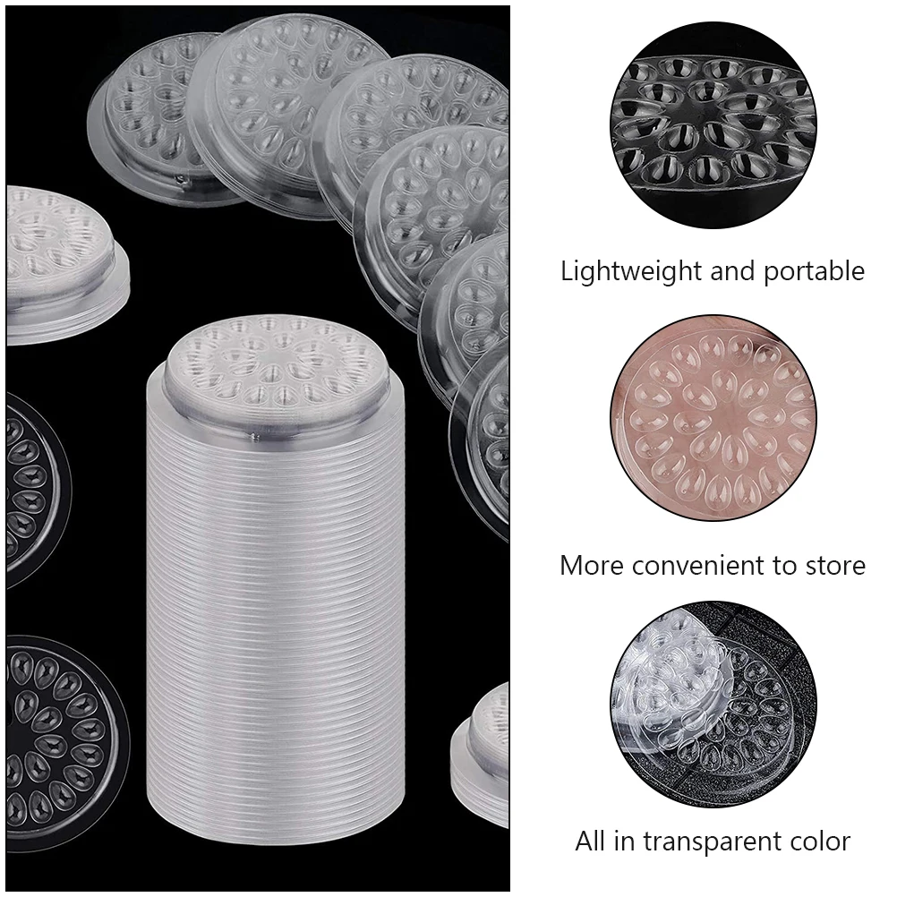 

200 Pcs Eyelash Glue Holder Transparent Plastic Pads Disposable Storage Tray Tools Extensions Accessories mascara eyelash glue
