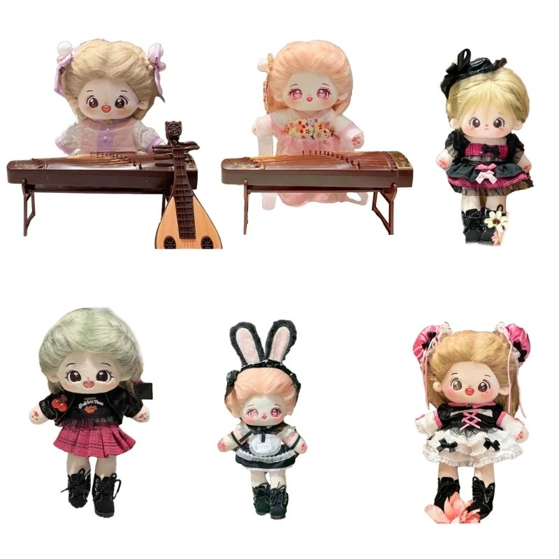 

B2EB Plush Baby for Kids 10'' Idol with Hair Soft Stuffed SootheDoll Children Room Decor Teens Girl Gift