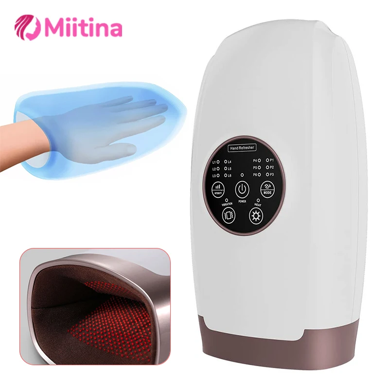 

Electric Wireless Hand Massager Heat Air Compression Therapy for Hands Relief Arthritis Pain Numbness 6 Pressure Point Modes