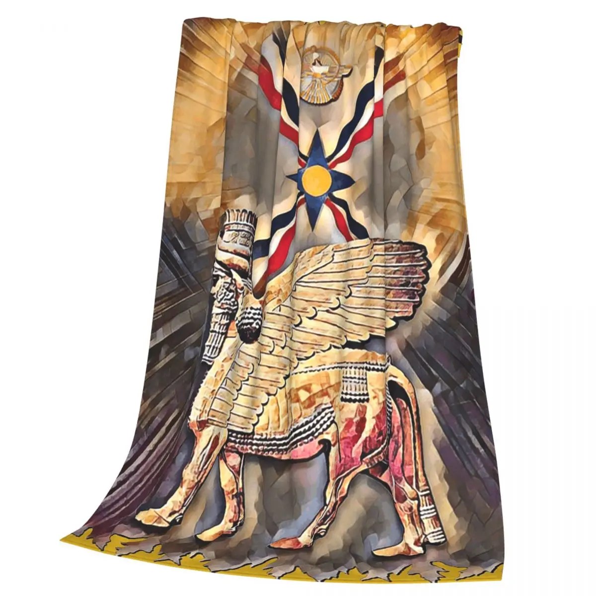 Assyrian Suryoyo Flag Blankets Soft Warm Flannel Throw Blanket Bedspread for Bed Living room Picnic Travel Home Sofa