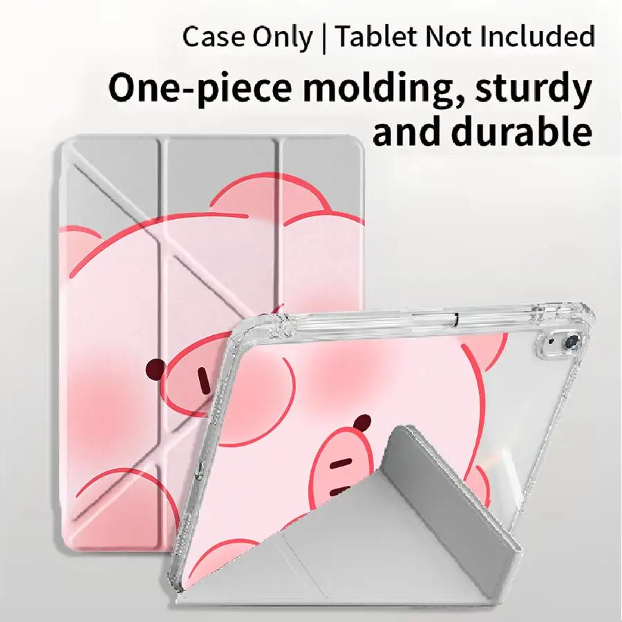 Pink Pig Doodle Tablet Case For iPad Mini 6 7 11th 10th 9th 8th 7th 12.9inch Pro 2025 Air 4 5 M3 M2 M4 11inch Holder Cover