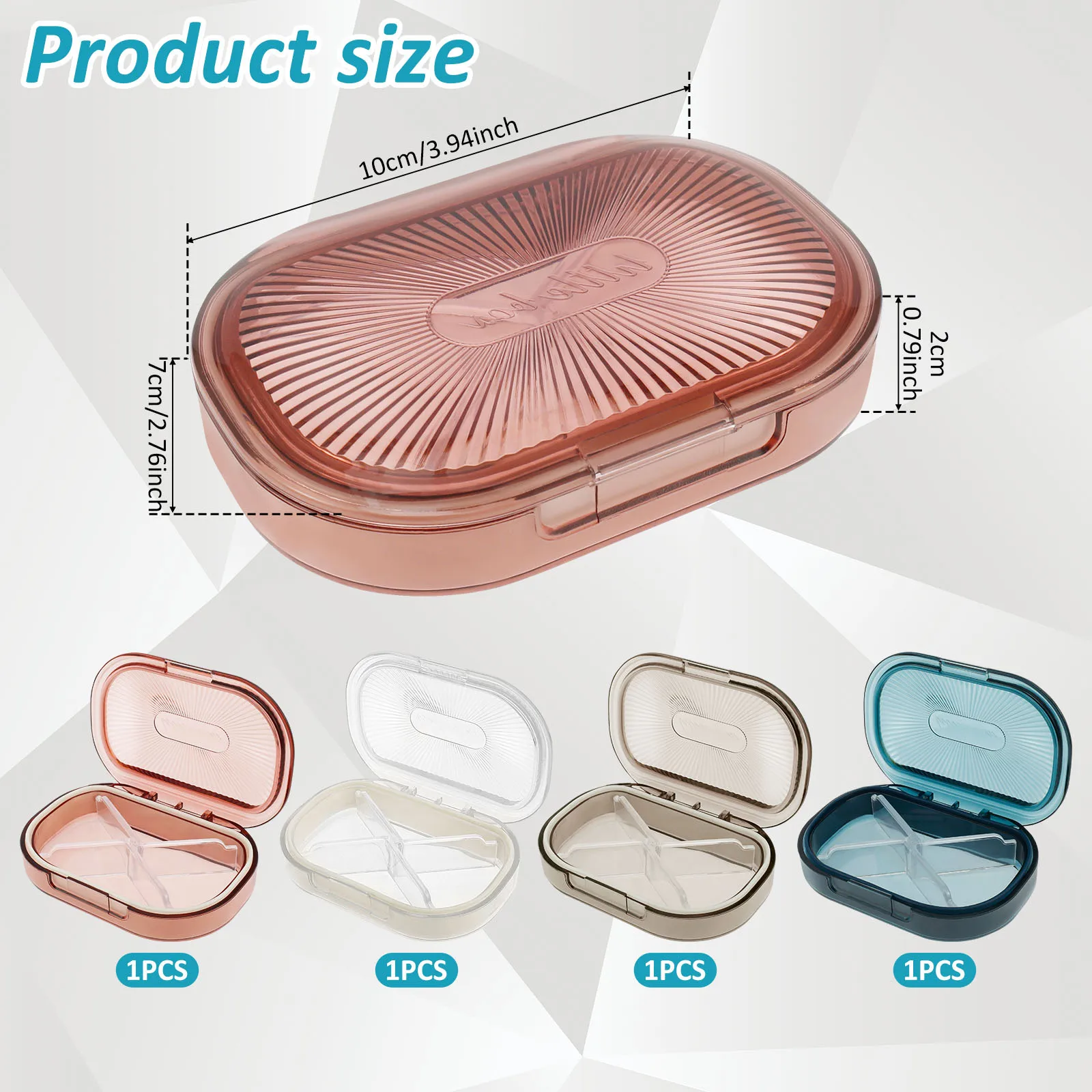 1PC Set Charming Style Oval Portable Travel Storage Box- Buckle Plastic Storage Box, Suitable for Swabs, Jewelry, Dental Floss