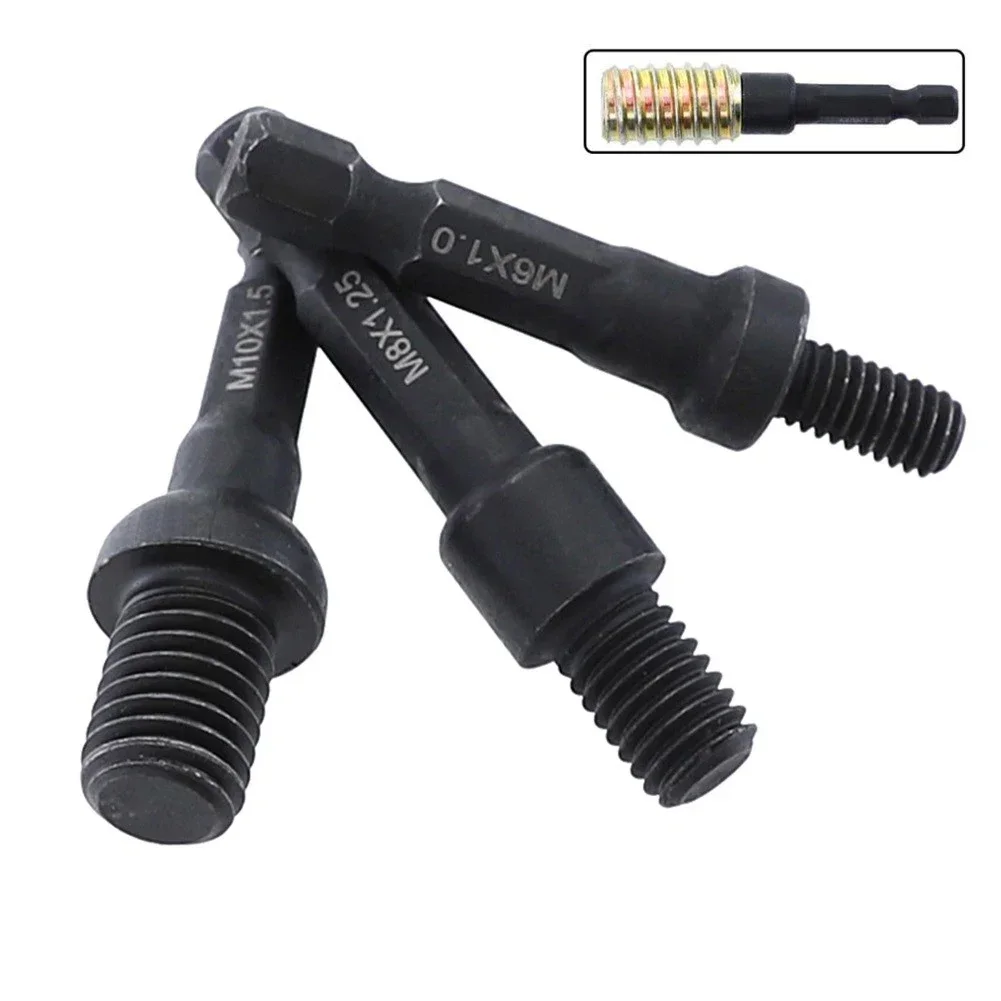 3pcs Self-Tapping Socket Adapter Set For Insert Nuts Hanger Bolt M6 M8 M10 Impact Driver Socket Adapter Hex Shank Wrench