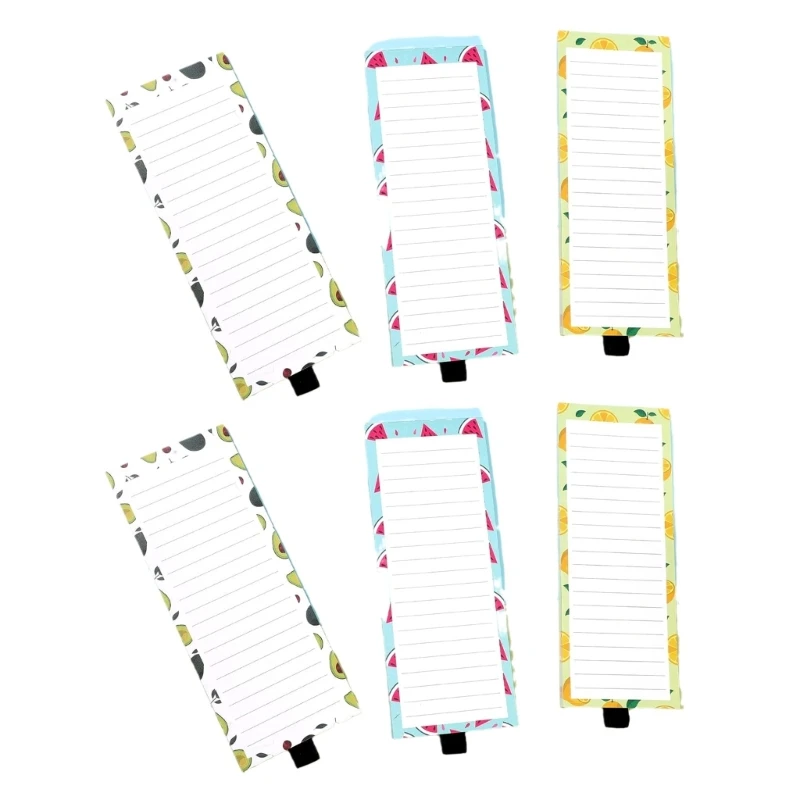 3x8Inch Notepads for Fridge Grocery List, Fruit Print Notepads Writing Pad for Grocery List, Shopping List