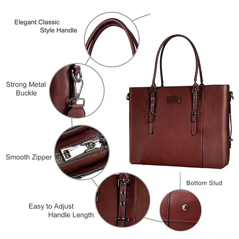 กระเป๋าใส่แล็ปท็อปหนัง PU สำหรับ MacBook Air Pro 15 15.6 16 17 17.3 นิ้ว M4 M3 M2 M1 A2941 A2780 Mac HP Acer Surface Book สำหรับผู้หญิง