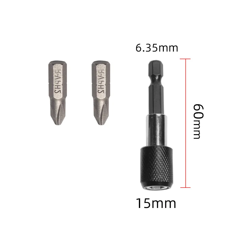 3PCS 1/4 Inch Quick Hex Shank Release Magnetic Electric Screwdriver Extension Bit Holder 60/100/150mm Extension Rod Tool