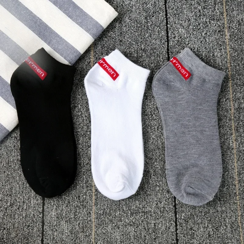 1Pair Unisex Summer Cotton Man Short Socks Fashion Breathable Man Boat Socks Comfortable Casual Socks Male White Black