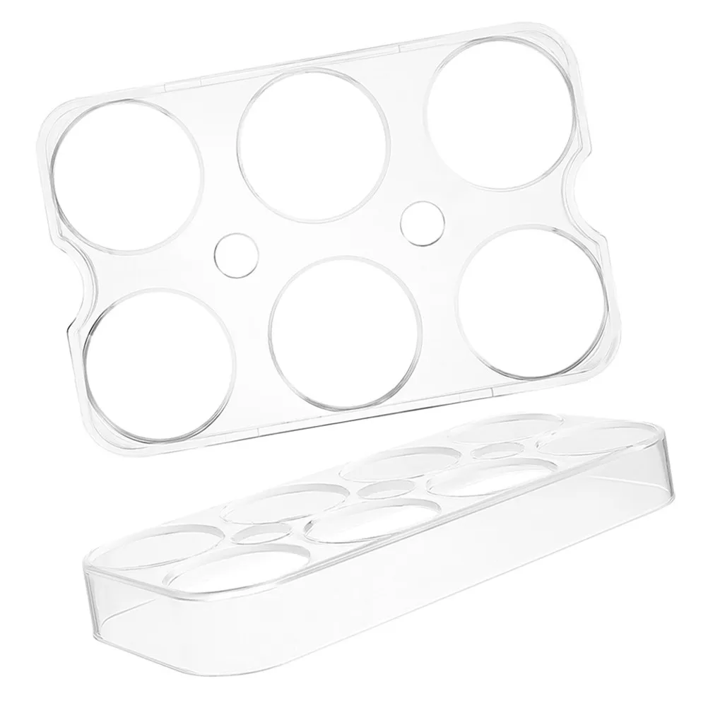 2 Pcs Egg Holder for Fridge Plastic Deviled Tray with Lid Refrigerator Transparent Shelf