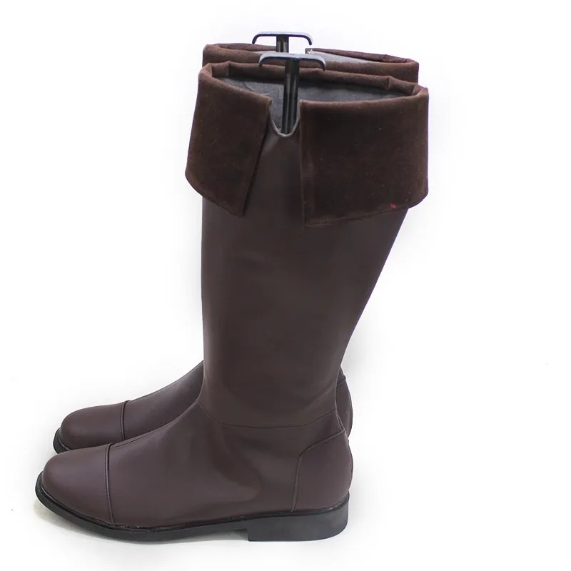 Anime Eighty Six Shinei Nouzen Cosplay Sapatos Botas de couro artificial marrom para homens e mulheres