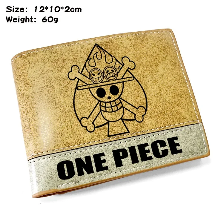 One Piece Anime Figure Portafoglio pieghevole Donna Uomo Borsa con clip per carte Cartoni animati per bambini Cosplay Goffratura Portamonete in PU Regali di compleanno