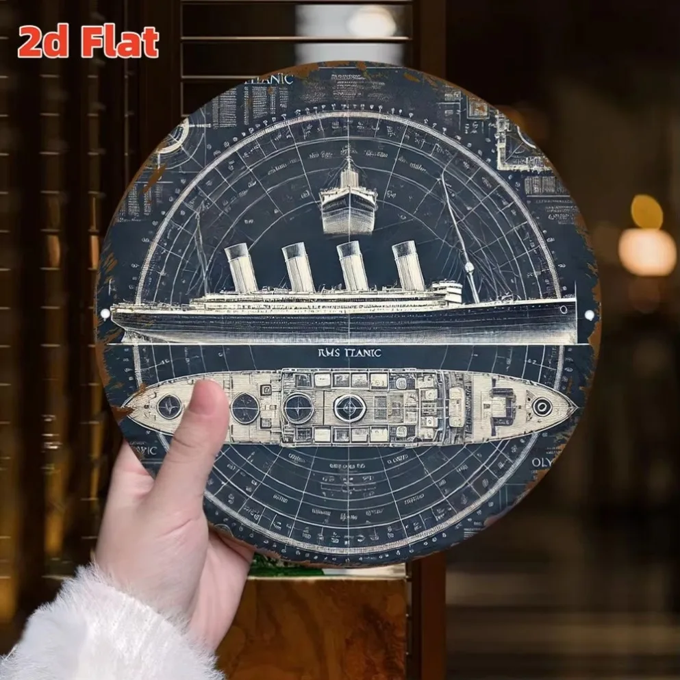 RMS Titanic Blueprint 2D Flat Metal Wall Art–Titanic Ship Schematic Plaque | Ideal for Room Decor&Gift for History Enthusiasts