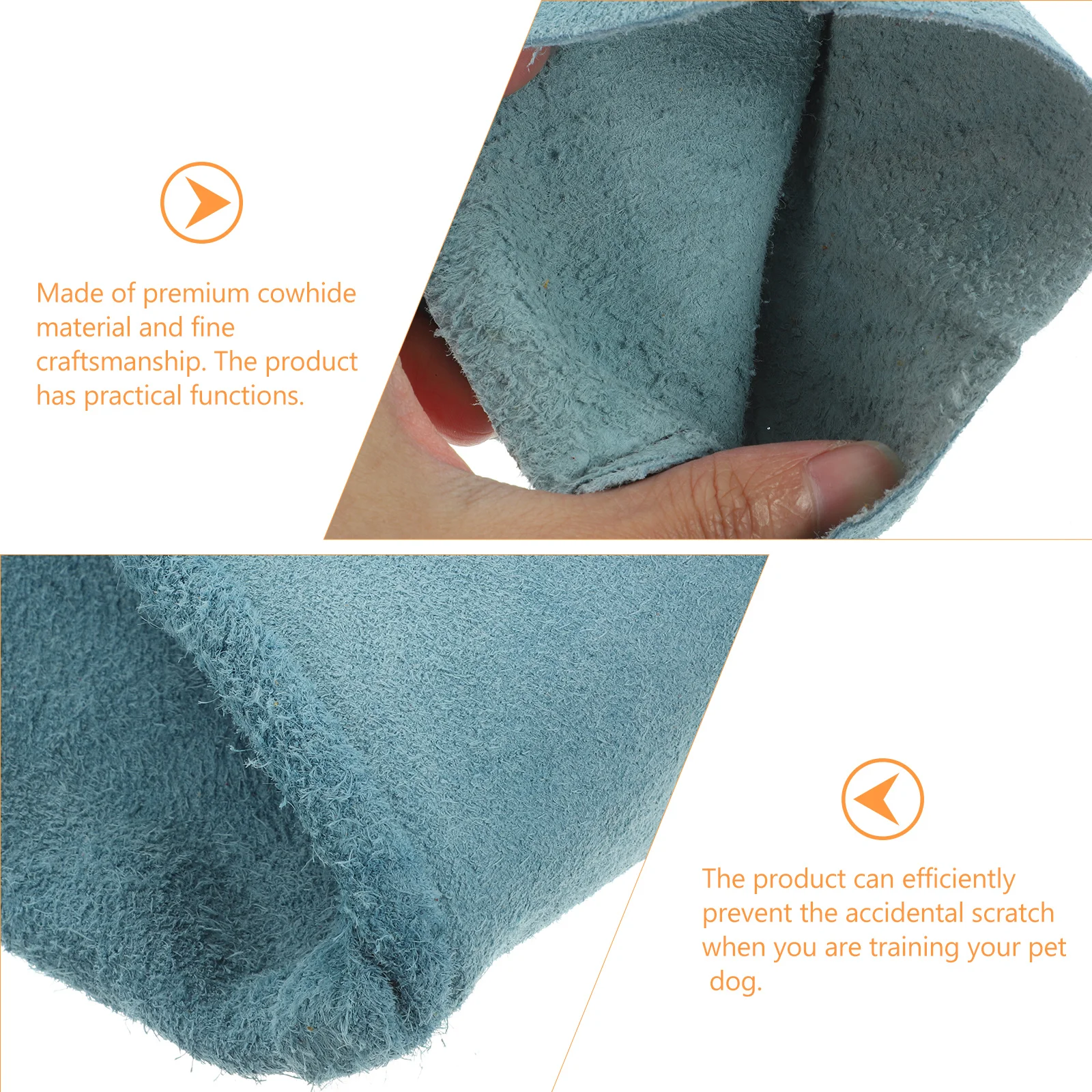 

1Pair Pet Anti-Bite Gloves Premium Cowhide Material Thicken Protection Design for Training Playing Feeding Bite Proof