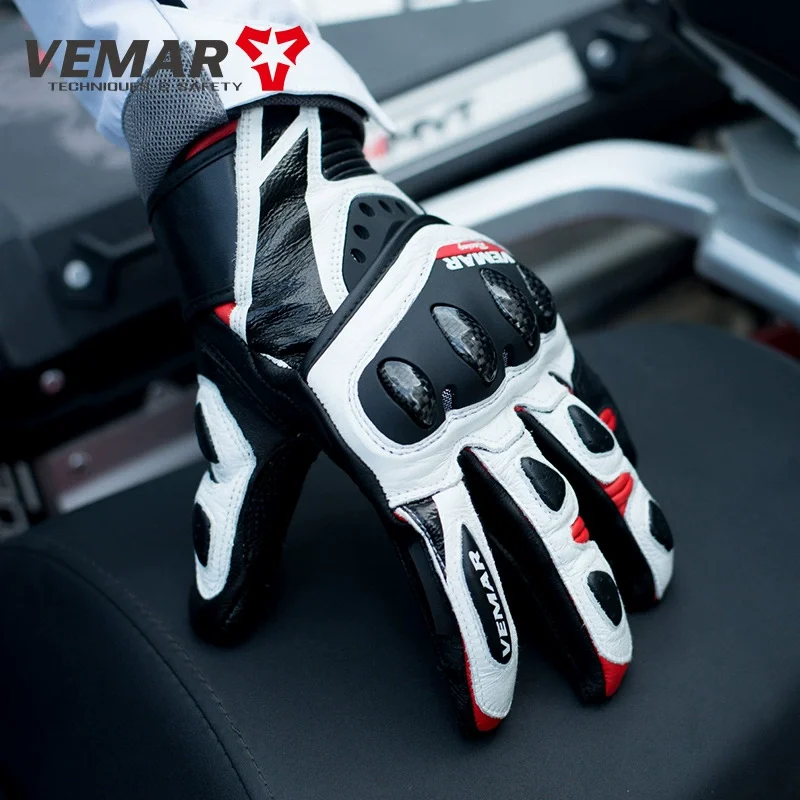 

Winter VEMAR VE-304 Men's Motorcycle Gloves Offroad Carbon Fiber Motocross Leather Riding Touch Screen Racing Perfection Luvas