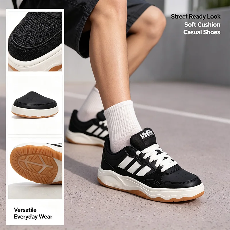 Adidas Originals Black White Low-Top Casual Sneakers for Women Men Lightweight Breathable Walking Shoes KH9023