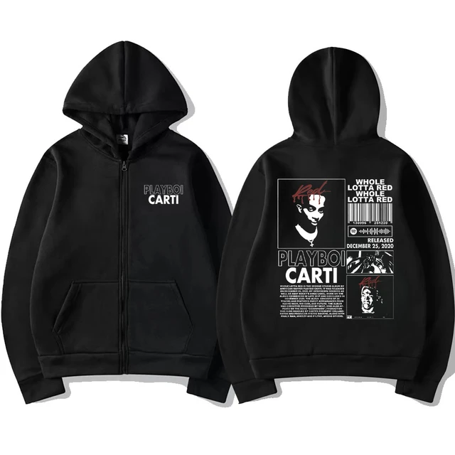 Playboi popular Carti Whole Lotta Red Zip Up Hoodie