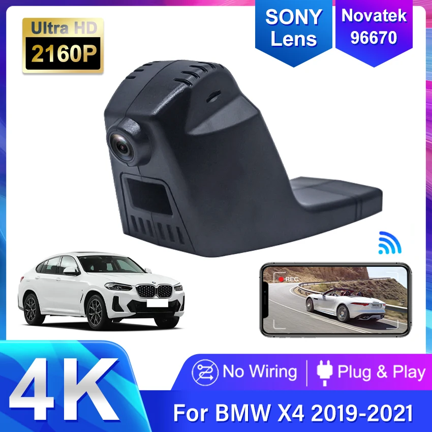 Plug and Play 4K Car Dvr Dash Cam for BMW X6 F16 G06 X4 G02 F98 X4M 8 Series G14 G15 G16 Z4 G29 X7 G07 F23 X3M F97 2019-2021