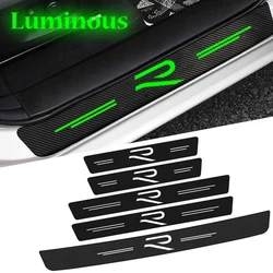 Luminous Car Door Sill Protector Rear Trunk Bumper Threshold Stickers for Volkswagen VW GOLF 8 RLine R LINE Logo Jetta Polo GTI