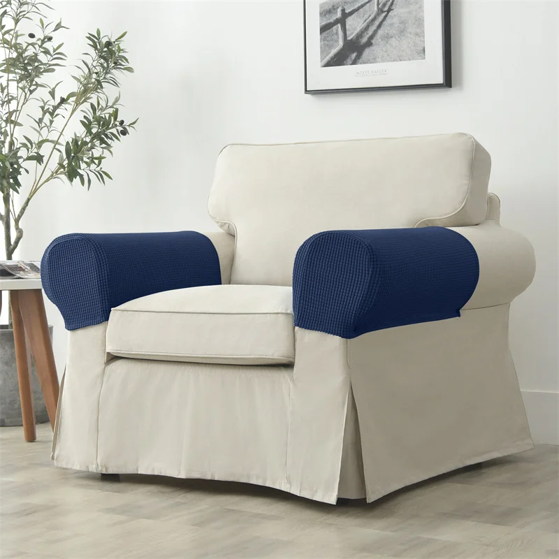 2-teiliges Set Stretch-Sofa-Armlehnenbezug Polar Fleece Schmutzabweisender Couch-Sessel Möbelschutz-Bezüge Einfarbig Wohnungsdekoration – Detail 21