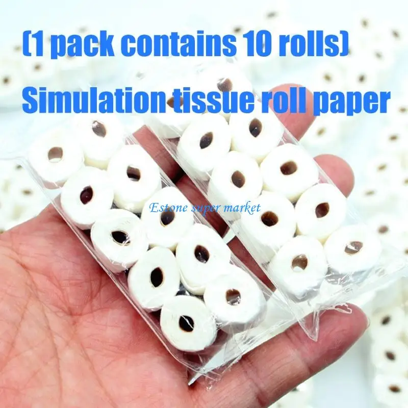090B Realistic Miniature Toliet Tissue Model Figurine for Doll House Bathroom Scene Decoration Children Role Playing Activity