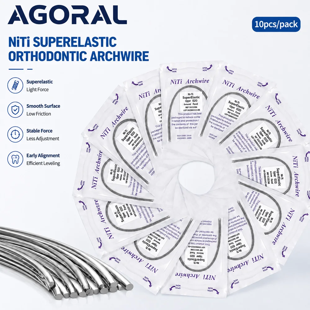 10 Teile/paket Dental Kieferorthopädische Bogen Drähte Niti Super Elastische Runde Drähte Oberen/Unteren 0,012/0,014/0,016/0,018/0,020 zahnmedizin Werkzeug