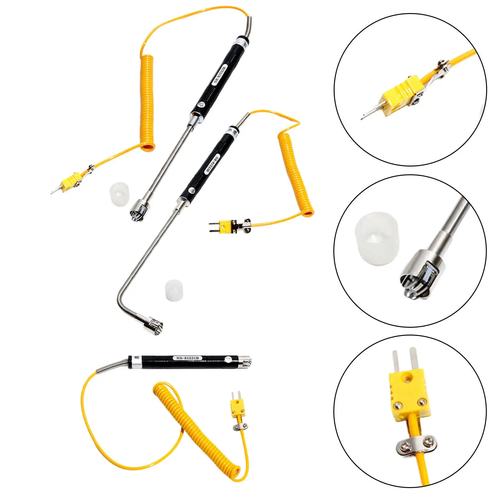 Sonda termopar tipo K, instrumento de análise de medição de cabeça curvada resistente de resposta rápida Φ 15mm para óleo interno líquido ao ar livre