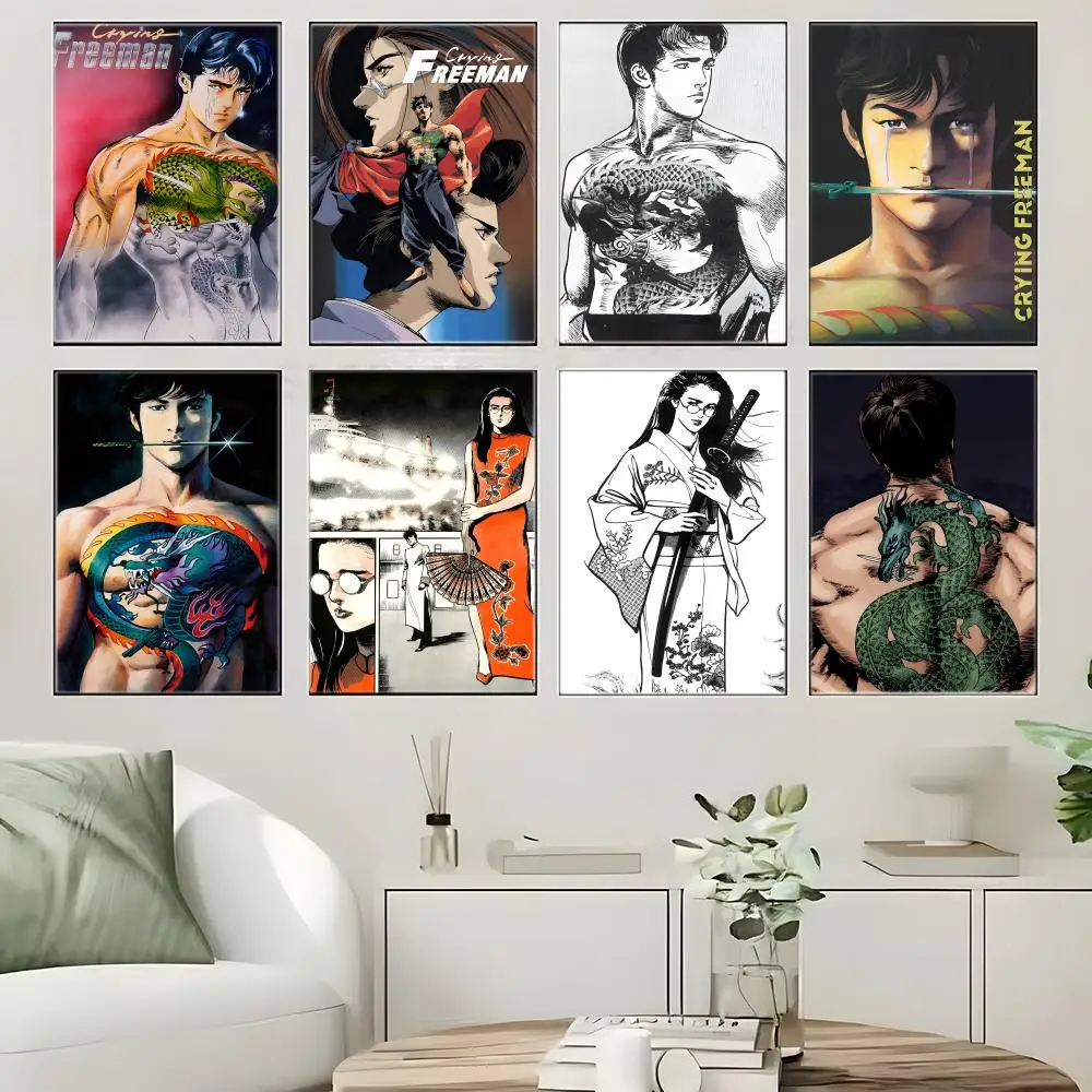 Action Manga C-Crying Freeman Poster Crease Free Waterproof Durable All Space Wall Decor