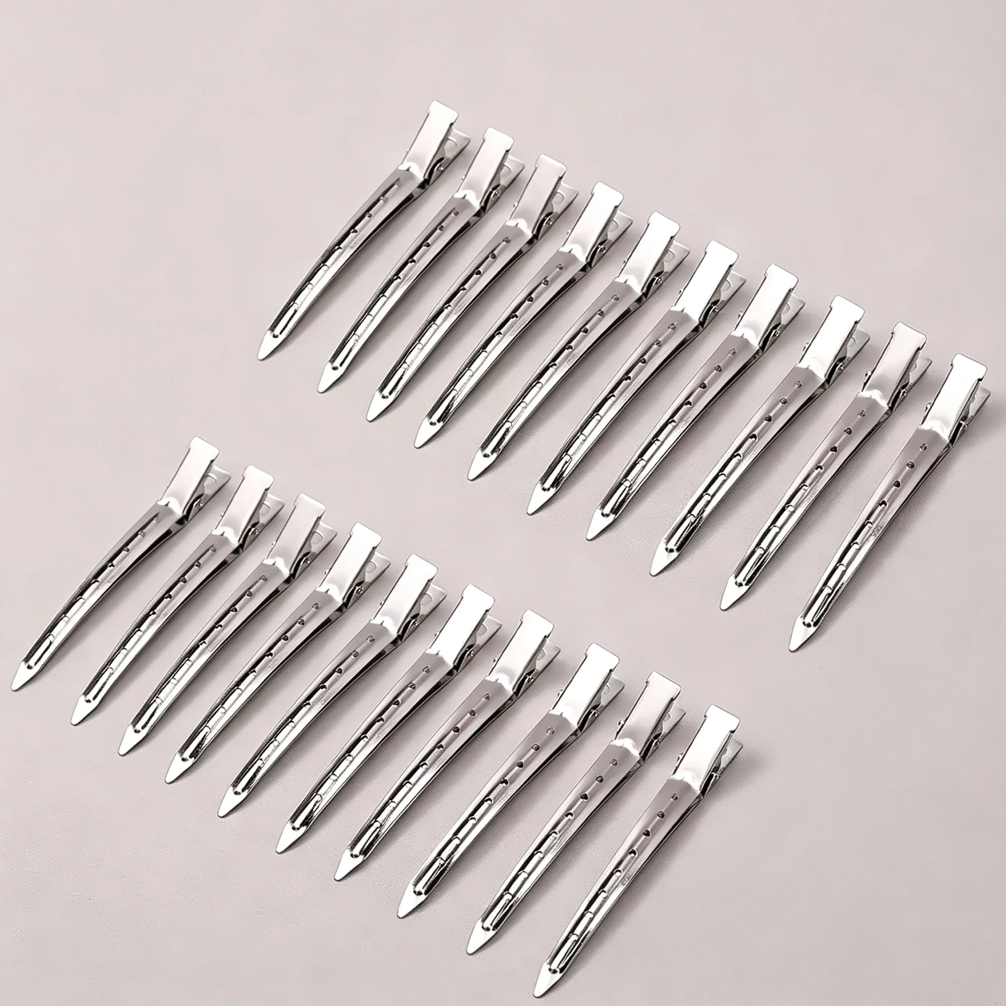 Professional Silver Hair Parting Sectioning Clips Durable Metal Hair Styling Clips For Hairdresser Salon Wig Hair Extension