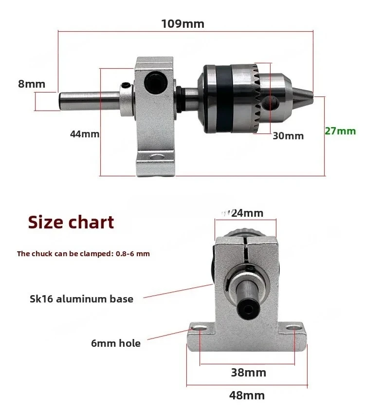 

SK16 Rotary Chuck Lathe Tailstock Movable Drill Chuck for Machine Rotation Parts