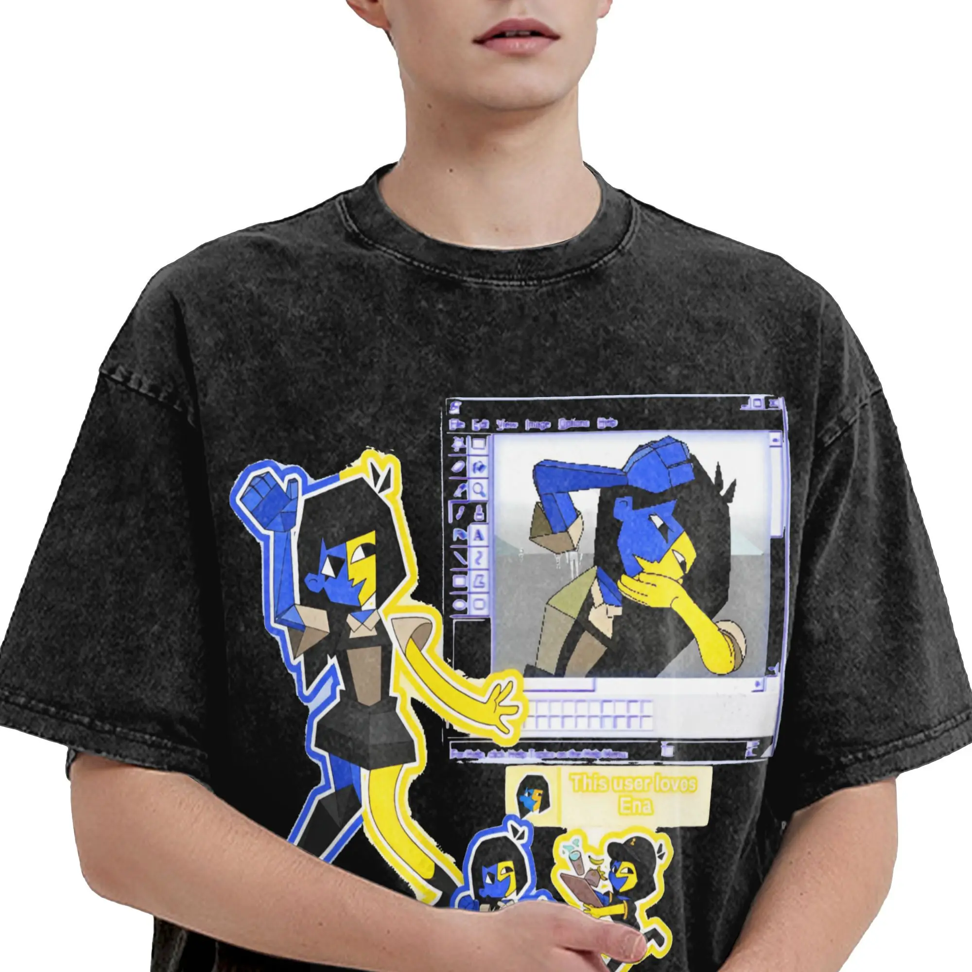 حلم شواء إينا تي شيرت محب تي شيرت قصير الأكمام Y2K مضحك بلايز الصيف القطن الجولة الرقبة المتضخم تيز