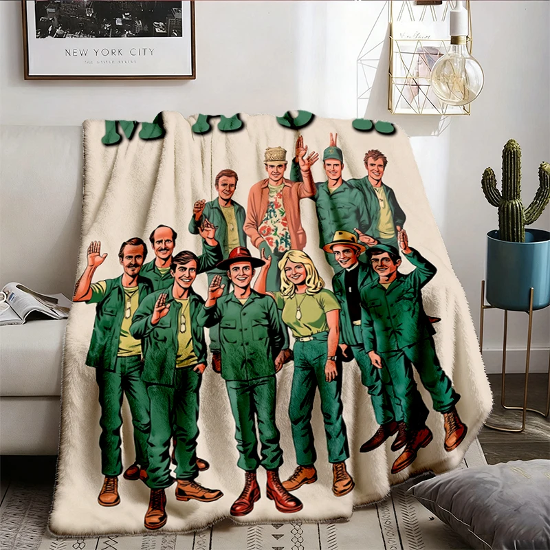 Vintage Army Medics Flannel Blanket, Retro Wartime Comedy Graphic Flannel Blanket