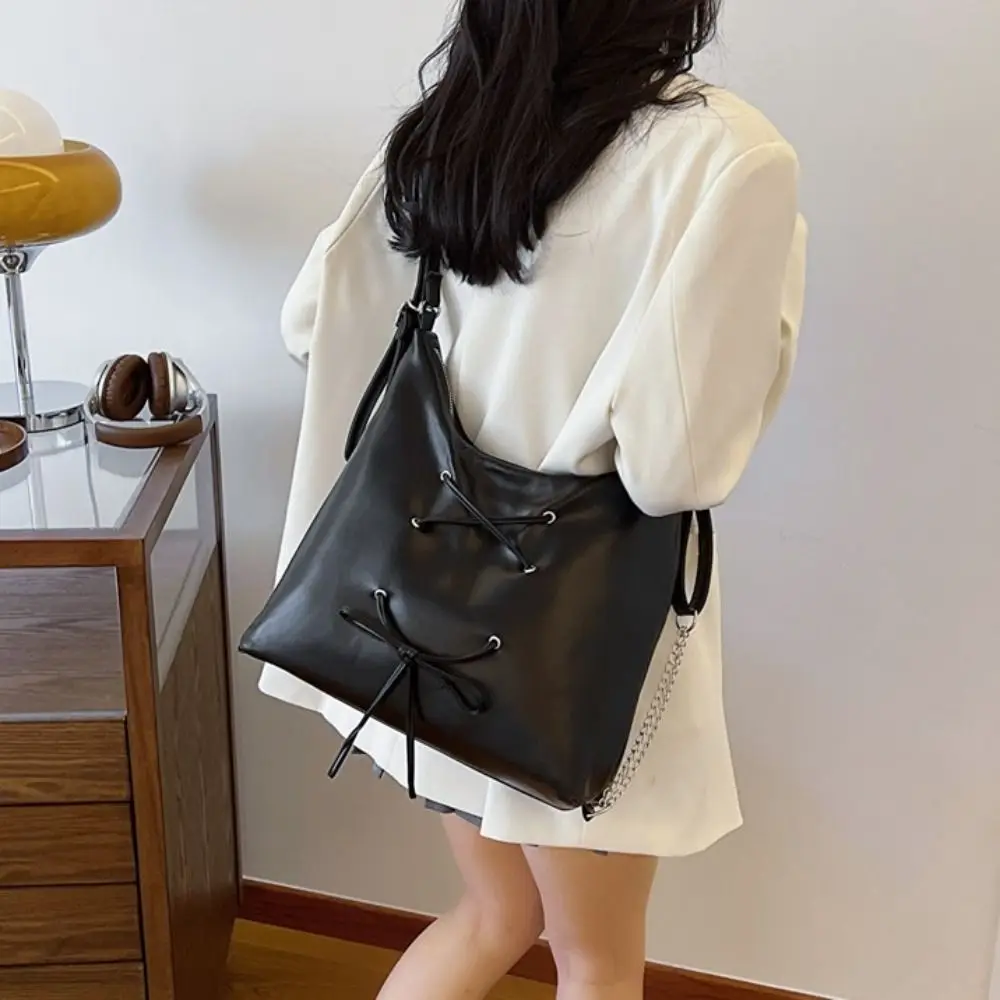 Balletcore Bow Bag Bow Tie Shoulder Bag PU Leather Crossbody Bag Korean Style Korean Style Handbag Shopping Bag