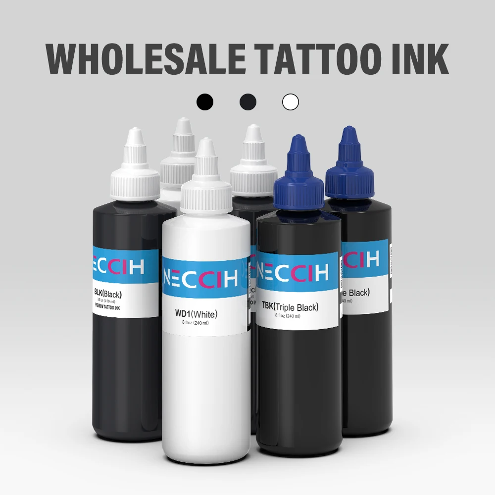 

240ml white/black Tattoo Ink Pigment Body Art Tattoo Kits Professional Beauty Paints Makeup Tattoo Supplies Semi-permanent