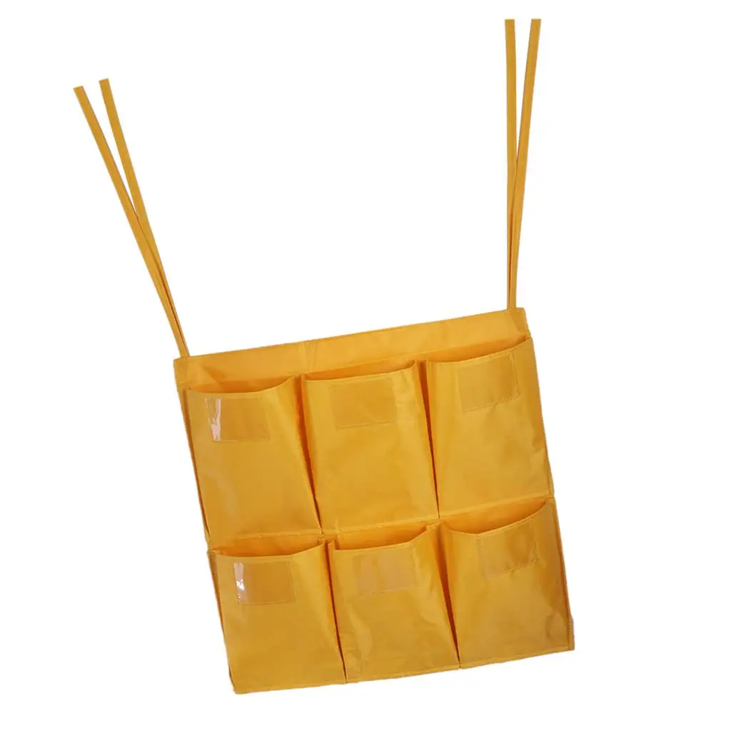 Durable Oxford Cloth Bag with Transparent Label Pockets for Janitorial Cart Cleaning Tool and Supplies