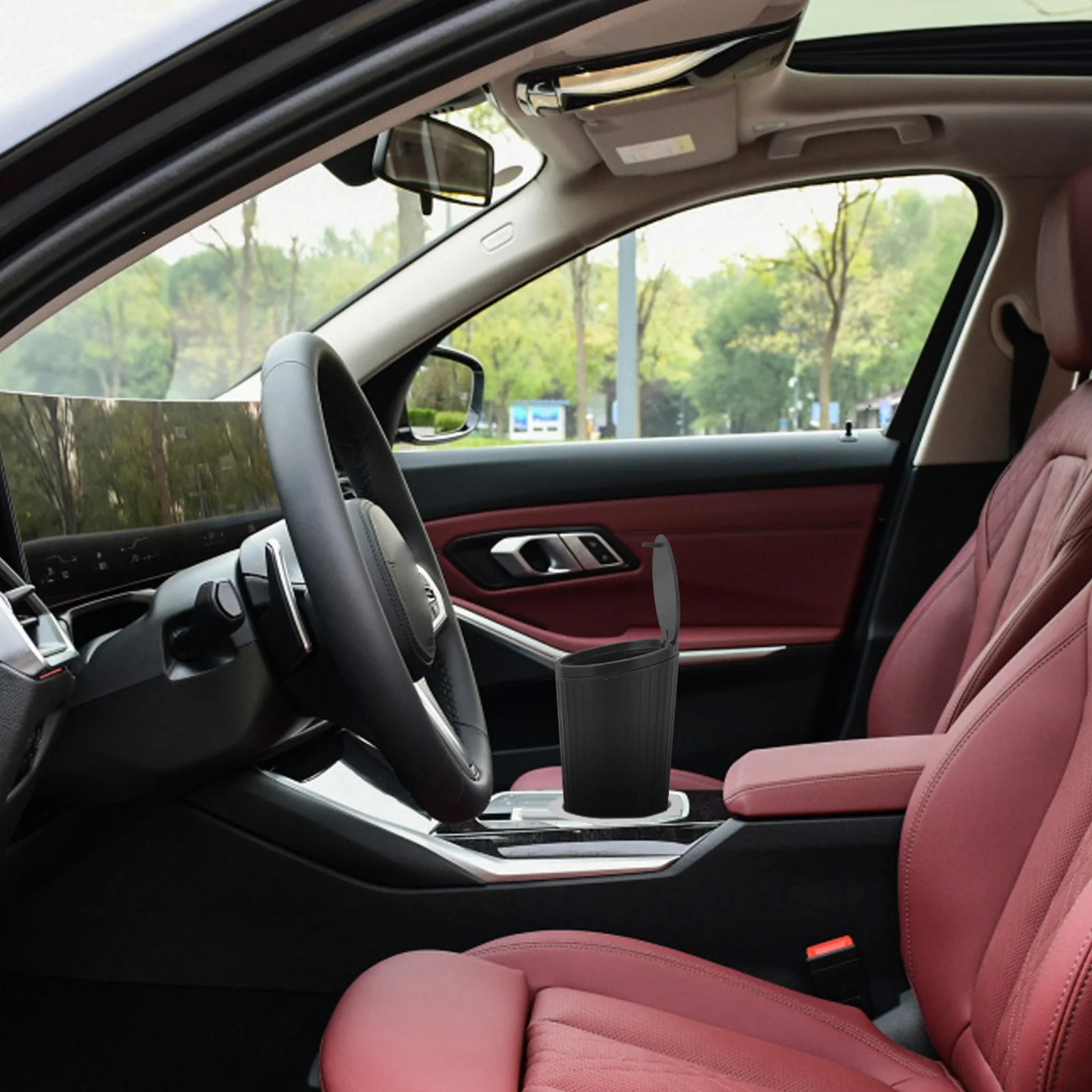 

Car Trash Can For Cup Holder Leakproof Vehicle Waste Bin Auto Garbage Container Automotive Interior Storage Dustbin Car