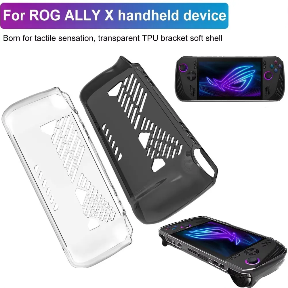 Accessory for ASUS ROG Ally X for Rog Ally 2023 Protective Case Soft TPU Cover All-Round Protection with Non-Slip Thumb Grips