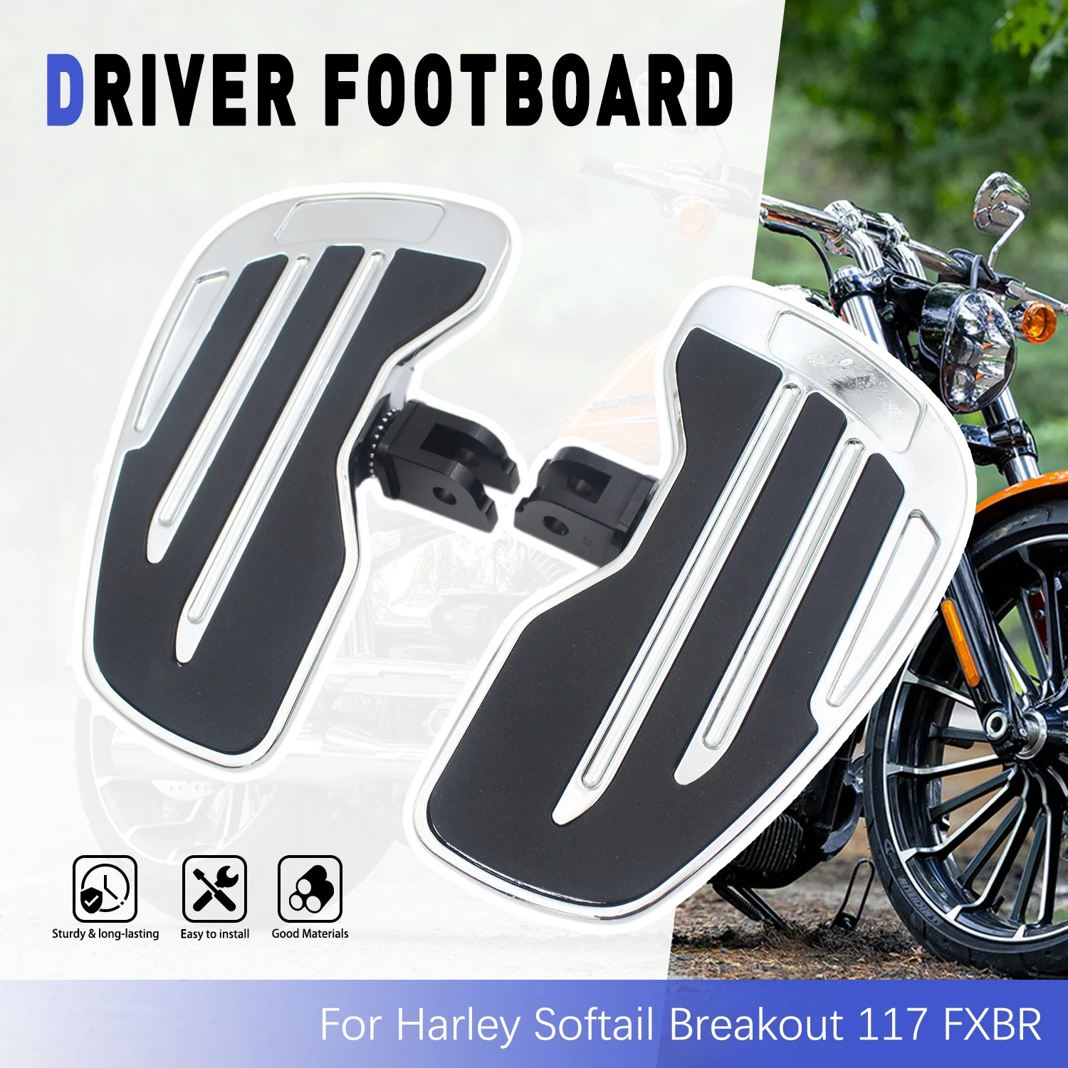 Driver Footboard Rider Footpegs Footrests Adjustable For Harley Softail Breakout 117 FXBR 2023 Street Bob FXBB Accessories Moto
