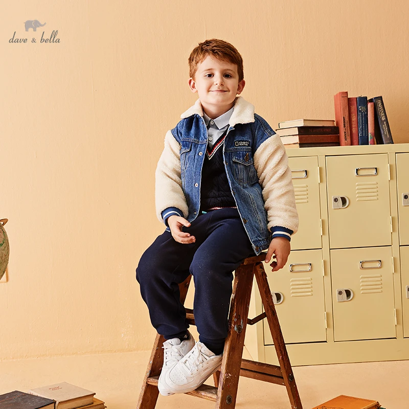 

DK4222896 Dave Bella Winter Kids Boys Fashion Thicken Jacket Pockets Coat Children High Quality Outerwearar